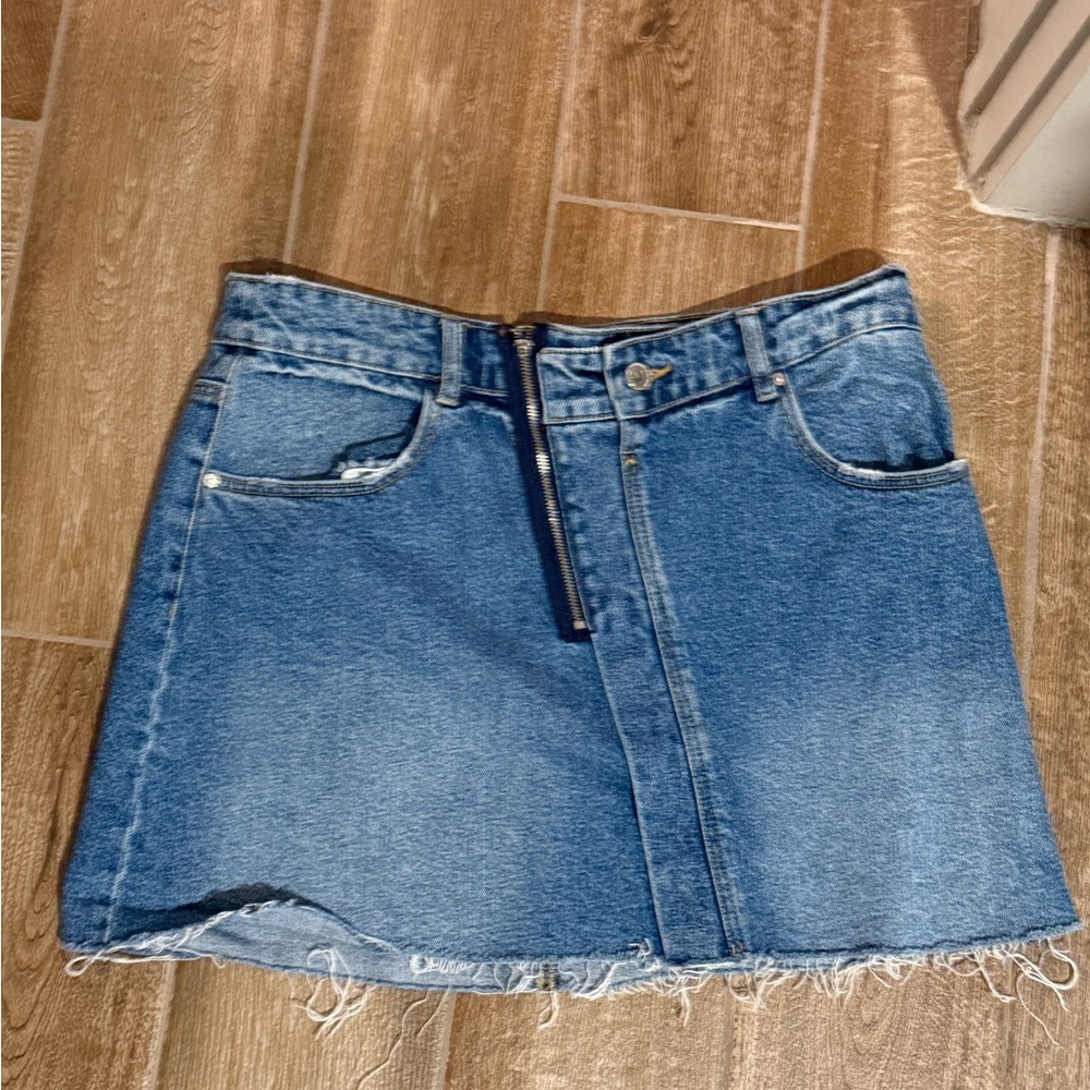 Zara Blue A-Line Mini Skirt Casual